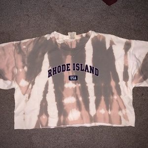 Bleach dyed cropped Rhode Island Crew Neck